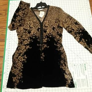 NWT Coldwater Creek lace and velvet tunic